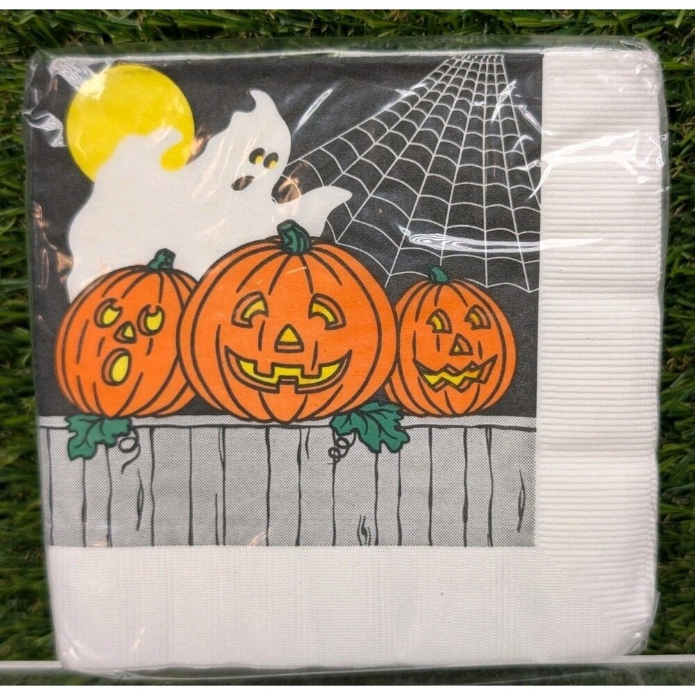 Vintage Gayla Occasions 20 Napkins Halloween 13inx13in Made In The USA Pumpkin